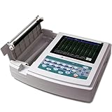 GEJLELDS EKG-Patientenmonitor, Vitalzeichen-Patientenmonitor, tragbarer 12-Kanal-EKG-Monitor, Wellenformen manuell oder automatisch aufzeichnen, zur Pflege von Vitalzeichen, Demonstrationsmodus