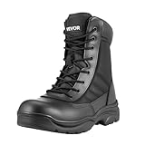 VEVOR Arbeitsstiefel Herren, 203 mm Kampfstiefel, Wanderstiefel, Einsatzstiefel, atmungsaktive Motorradstiefel mit seitlichem Reißverschluss, für Sicherheit im Freien, Bergsteigen, US-Größe 10,5
