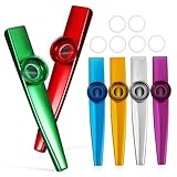 GALPADA 6 Stück Teiliges Metall Kazoo mit Membranen Einfach zu Spielende Musikinstrumente für Ab Jahren und Erwachsene Vielseitig für Übung Party und Bühnenauftritte Geeignet