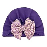 Mütze Gummizug Gestrickt Mädchen Bowknot Jungen Drucken Blumenhut Turban Säugling Baby Kleinkind Babypflege Cap Baby Junge (M, One Size)