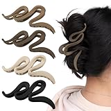 Lvefyti 4 Stück Große Haarklammer für dickes Haar,13cm Haarspangen mit Wellenform,Rutschfest aar Jaw Clips,Haarstyling Zubehör für Frauen Mädchen