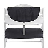 hauck Sitzkissen für Alpha+, Beta+ und Arketa Holzhochstühle Highchair Pad Deluxe, Einfache Befestigung mit Klettverschluss, Maschinenwaschbar (Melange Charcoal)