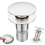 1 Stück Pop Up Abflusssieb Waschbecken, Universal abflussstopfen mit sieb, Edelstahl Waschbecken Stöpsel, Edelstahl Waschbeckenstöpsel, Geeignet für Küche, Bad, Waschbecken(Durchmesser 34 bis 40mm).