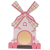 MERRYHAPY Dekoratives Hamsterhaus aus Holz mit Glatten Kanten Sicheres Versteck für Zwerghamster und Kleintiere Spiel Schlafgeeignet DIY bemalbar für Innenbereich Haustierzubehör