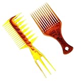 LOORGVEL 2 Stück Teiliges Styling kamm Extra Breiten Zinken Professionell und Antistatisch für Dickes Langes Haar und Einfache Anwendung bei Männern und Frauen Salon Heimgebrauch