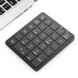 PINKCAT Numpad Bluetooth, Wiederaufladbarer kabelloser Nummernblock mit 28 Tasten, für Laptop Desktop PC und Notebook