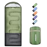DOPEDIO Schlafsack Winter, 4 Jahreszeiten Deckenschlafsack, 500GSM/180GSM für Outdoor Camping und Indoor als Decke, Warm Schlafsack für Erwachsene Kinder, Sommer Trekking Reisen(Sommer, Dark Grün)
