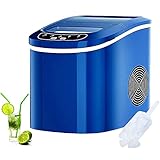 RELAX4LIFE Eiswürfelmaschine, Eismaschine mit Eiswürfelschaufel & Eiskorb, 2 Eiswürfelgrößen, 12 kg in 24 Std., 9 Eiswürfel in 6-13 min, 2,2 Liter Wassertank, Ice Maker für Haushalt Büro (Blau)