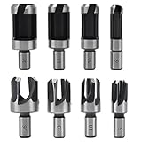Wjelet 8 Stück Zapfenbohrer Set,Holz Plug Cutter-Kohlenstoffstahl Konische Krallen Bohrer,Gerader Plug Loch Cutter,6mm 10mm 13mm 16mm, Holzbearbeitungswerkzeug Dübelbohrer für Bohrmaschinen