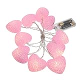 MAGICLULU 1stk Liebe Lichterkette Festival Hochzeit Rentier-weihnachtsbeleuchtung Linie Lichterketten Led Lichter Fee Nachtlicht Liebesherz-lichterkette Außenleuchten Abs Plastik Rosa