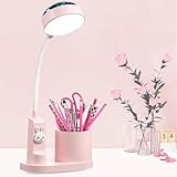 Kinder Schreibtischlampe mit Stifthalter, Niedliche LED Schreibtisch Tischlampe Tischleuchte Kinder Studienlampe mit Projektor,Nachttischlampe Tisch Kinderlampe Tischlampen Leselampe Nachttisch