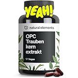 natural elements OPC Traubenkernextrakt - 240 hochdosierte Kapseln für 8 Monate - Reines OPC aus europäischen Weintrauben - Vegan, in Deutschen Laboren getestet