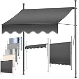 KESSER® Klemmmarkise mit Handkurbel Balkon | Balkonmarkise ohne Bohren | Markise UV-beständig höhenverstellbar & wasserabweisend | Sonnenschutz für Balkon Terrasse & Garten, Terrassenüberdachung 150cm