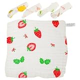 TOKIDNY 5 Stück Teiliges Musselin Waschlappen Ultraweiche Baumwolle Saugfähige Vielseitige Mulltücher für Neugeborene Waschbar und Umweltfreundlich mit Praktischem Aufhänger für Unterwegs