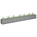 Gabionen-Hochbeet Verzinkter Stahl 270 x 30 x 30 cm, Gabione Steingabionen Steinkorb Wand Hochbeet für Balkon Terrasse Gartenbegrenzung145637