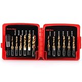 Opatiny 13-teiliges SAE und metrisches Gewindebohrer und Bohrer-Set mit Schnellwechsel-Sechskantschaftadapter für Metall-, Kunststoff- und Holzbearbeitung