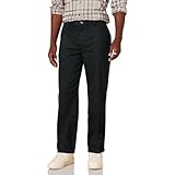 Amazon Essentials Herren Knitterfreie Flatfront-Chinohose mit klassischer Schnitt (erhältlich in Big & Tall), Schwarz, 33W / 32L