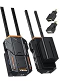 Drahtloses Videoübertragungs Set 200M, Lemorele 5G 1080P HDMI Wireless Video Transmitter and Receiver mit HDMI Loopout und IR für Live Stream, Filmemachen und Fotografie,2 * 4400 mAh Battery Included