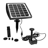 Mipcase Solarbetriebener Gartenbrunnen Solarbrunnenpumpe für Teich und Garten Energiesparend Geräuscharm mit Solarpumpe für Außendekor