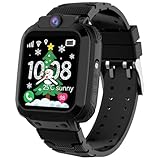 Smartwatch Kinder, Kinder Smartwatch mit GPS und Telefon, Wasserdicht GPS Kinderuhr mit SOS Anruffunktion Handy Voice Chat Spiel Wecker Schulmodus Touchscreen für Mädchen Jungen Student Geschenk
