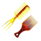 FIXOSHEE 2 Stück Teiliges Haarkamm Breiten Zinken Styling Strukturkamm für Männer Professionelles Haarstyling Entwirrt Dickes Langes Haar für Salon und Persönlichen Gebrauch