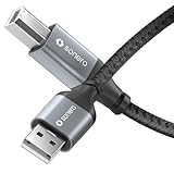 Sonero® USB 2.0 Kabel, Verbindungskabel, Druckerkabel, A-Stecker auf B-Stecker, 480 MB/s, space grey/schwarz, 0,50m