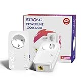 STRONG AV1000 Mbit/s Powerline Adapter Set mit Steckdose, HomePlug AV2 Powerline Ethernet Erweiterung, Gigabit LAN Ports, Plug & Play, Energiesparmodus, ideal für Media-Streaming(PL1000S)