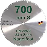HM Kreissägeblatt 700 x 30 Z= 84 SWZ SUPER nagelfest Sägeblatt 700mm für Bauholz Naturholz Brennholz Hartholz Schalholz Faserplatten Leimholz zum Sägen Wippsäge Tischkreissäge Kreissäge Brennholzsäge