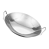 TOYANDONA Edelstahl Wok mit Doppelgriffen Robuster Vielseitiger Camping kochtopf Gleichmäßige Hitzeverteilung Leicht zu Reinigen zum Braten Kochen Schmoren und Braten für Haushalt und