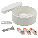 Profi-Set Verteilerdose Weiß inkl. 3x Durchgangsklemme 221-2411 u. Befestigungszubehör ø 70x32mm Aufputzdose Anschlussdose Baldachin Deckendose