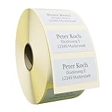 Adressetiketten Selbstklebend – Adressaufkleber Personalisiert, Sticker Personalisiert – Starke Haftkraft, Individuell Gestaltbar – Für Büro und Schule, Gut Lesbar, Viele Schriftarten (50 Stück)