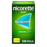 NICORETTE Kaugummi 4mg freshmint – Nikotinkaugummi zur Raucherentwöhnung – Minzgeschmack – mit 4mg Nikotin – Rauchen aufhören – 105 St.