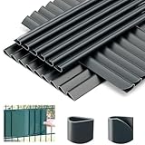 35 Stück Befestigungsclips PVC Sichtschutz Befestigung Klemmschienen für Sichtschutzstreifen Doppelstabmattenzaun Sichtschutz Stabmattenzaun für Befestigungsclips Gartentor Balkon Fences Film (Grau)