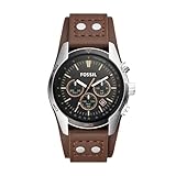 Fossil Coachman Uhr für Herren, Quarz-Chronographenwerk mit Lederarmband