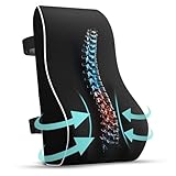 GREATRICH Sitzkissen Bürostuhl, Orthopädisches Sitzkissen, Bettkissen Rückenlehne Ergonomische mit Memory-Schaum, Lordosenstütze und Lordosekissen, Rückenstützkissen, Verstellbaren Riemen für Autositz