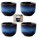 PjuQow 4 Eierbecher, Eierbecher Keramik, Eierbecher Steingut, Frühstücksgeschirr, Keramik-Eierbecher, Steingut-Eierbecher, 4er Set, Ideal für Frühstückstisch