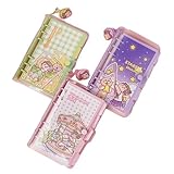 Joucien Mädchen Herz PVC lose Blatt Handbuch niedliche Cartoon transparent Notebook – A5 viele Trauben