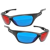 3D Brille mit Anaglyphen-Technologie für Filme oder PC-Spiele im 2er Set, Gläser rot/Cyan
