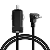 subtel 1A KFZ Ladegerät für 12V Zigarettenanzünder kompatibel mit Tomtom Via 62, Via 52, Rider 40 400, GO 510, 520 5200, GO 610 6100 Ladekabel Micro-USB 90° Autolader 1.1m Kabel 5V Stecker, Auto