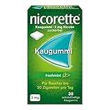 NICORETTE Kaugummi 2mg freshmint – Nikotinkaugummi zur Raucherentwöhnung – Minzgeschmack –2mg Nikotin – Rauchen aufhören – 30 Stk