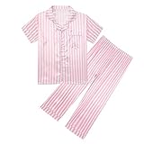 Kinder Kleinkind Baby Mädchen Frühling Cartoon Print Kurzarm Lange Hosen Nachtwäsche Outfits Pyjamas Kleidung Mädchen Schlafanzug Kurz 140 Fleece Bademantel Kinder