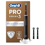 Oral-B Pro Series 3 Plus Edition Elektrische Zahnbürste, 3 Aufsteckbürsten, mit visueller 360° Andruckkontrolle für Zahnpflege, Designed by Braun, Black