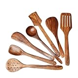 Handgefertigtes Küchenhelfer-Set aus Holz, 7-teilig, Löffel und Spatel