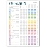 paper&you® Haushaltsplan Block A4 'Rainbow' Putzplan für Familien oder WGs, 50 Blatt - alle helfen mit den Haushalt zu organisieren - klimafreundlich & nachhaltig