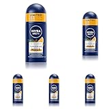 NIVEA MEN Deo für 48h Anti-Transpirant Schutz, Deodorant mit Mandarine & Sandelholz Duft, Anti-Transpirant für langanhaltende Frische, Tangerine Mule Deo Roll-On (50 ml) (Packung mit 5)