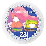 Geburtstag 25th Tortenaufleger, Tortenaufleger Foto, Tortendeko Essbar, Esspapier Tortendeko, Fondantpapier, Foto Kuchen Tortenaufleger, 25 Tortendeko, Cake Decoration 25th