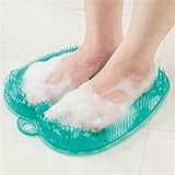 Dusch Fußmassagegerät Scrubber,Dusch Fußmatte Fussmassagematte Dusche Silikonmatte,Großes Fußwäscher Bath Massage Pad Fuss Wäscher Dusche mit Rutschfesten Saugnäpfen,Fußbürste Reinigung Massage (A)