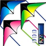 SGftre Delta Drachen-Set für Kinder & Erwachsene, Hochreißfest mit 210T-Premiumsegel, Windspiel für Strand, Park & Outdoor-Spaß, Perfektes Tragetasche(3er-Pack)