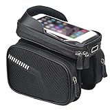 POIBNZ Fahrrad Rahmentasche für Giant Avail 3, Wasserdicht Leichte Reißfest Fahrradtasche mit TPU Sensitivem Touchscreen, Mehrzweck Fahrrad-Frontträgertasche,A Black