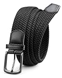 CHAOREN Elastischer Gürtel Herren, Stretch Gürtel Stoff ohne Löcher 35mm, Flechtgürtel für Golfhosen Lässige Shorts Jeans